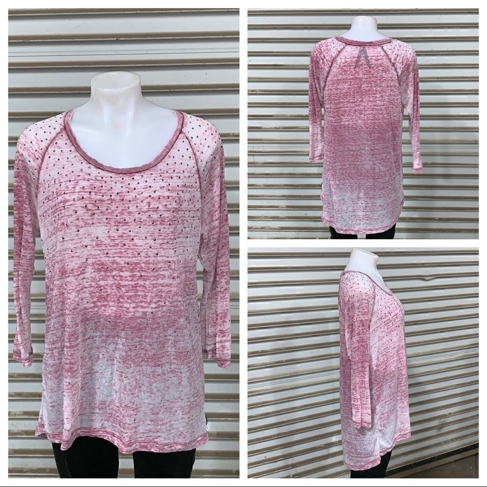 🛍️Seven burnout long sleeve top with rhinestones